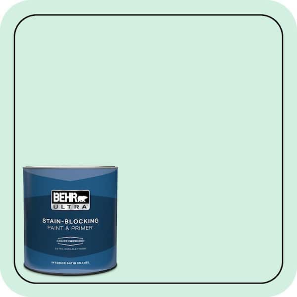 BEHR ULTRA 1 qt. #480C-2 Pastel Jade Extra Durable Satin Enamel Interior Paint & Primer