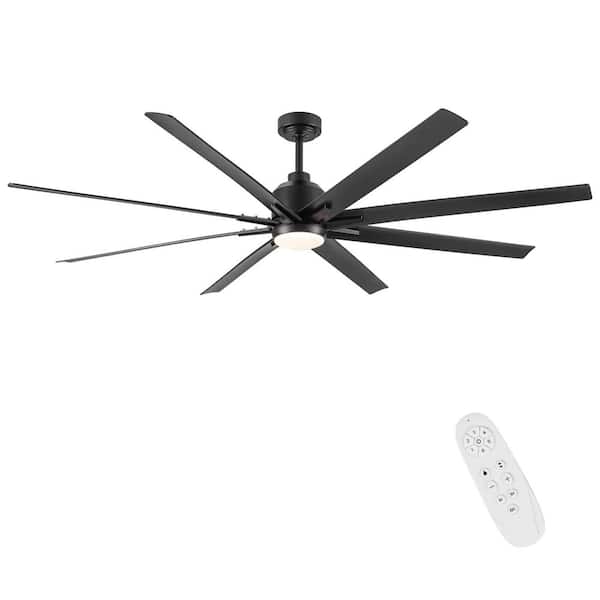 72 in. Indoor Smart Black Ceiling Fan with LED light and App Remote Control