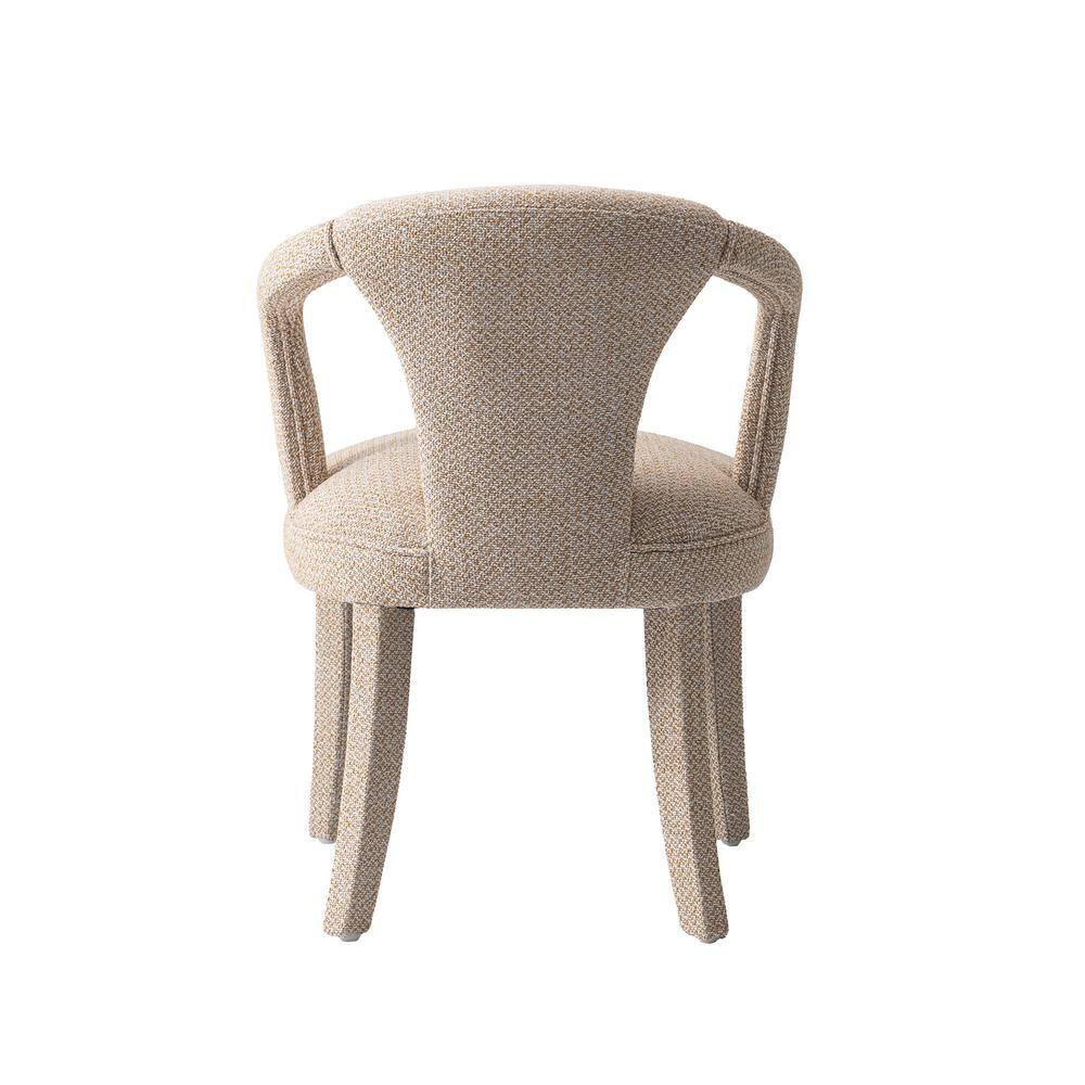 Gold Dust Tweed Upholstered Armchair with Wood Frame