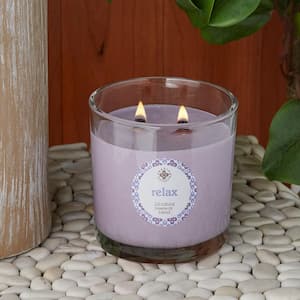 Seeking Balance 2-Wick Relax Geranium Lavender Scented Spa Jar Candle