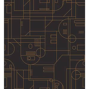 Star Wars R2D2 Black and Yellow Geometric Peel and Stick Wallpaper (Covers 28.29 sq. ft.)
