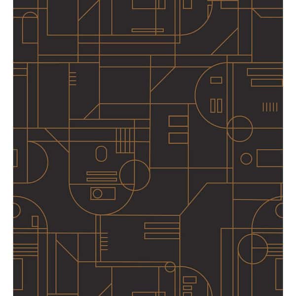 RoomMates Star Wars R2D2 Black and Yellow Geometric Peel and Stick Wallpaper (Covers 28.29 sq. ft.)