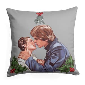 Star Wars Classic Kiss Under the Mistletoe Printed Multi-Colored Throw Pillow
