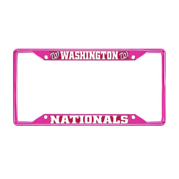 FANMATS Universal Fit MLB - Washington Nationals License Plate Frame - Pink