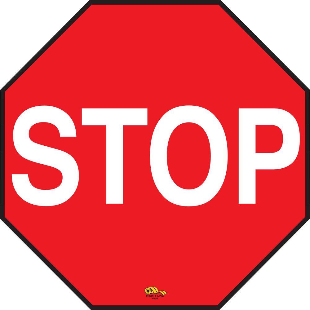 Mighty Line 36 in. Standard Red Stop Sign Floor Sign STP36 - The