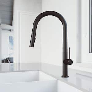 Greenwich Single Handle Pull-Down Sprayer Kitchen Faucet in Matte Black