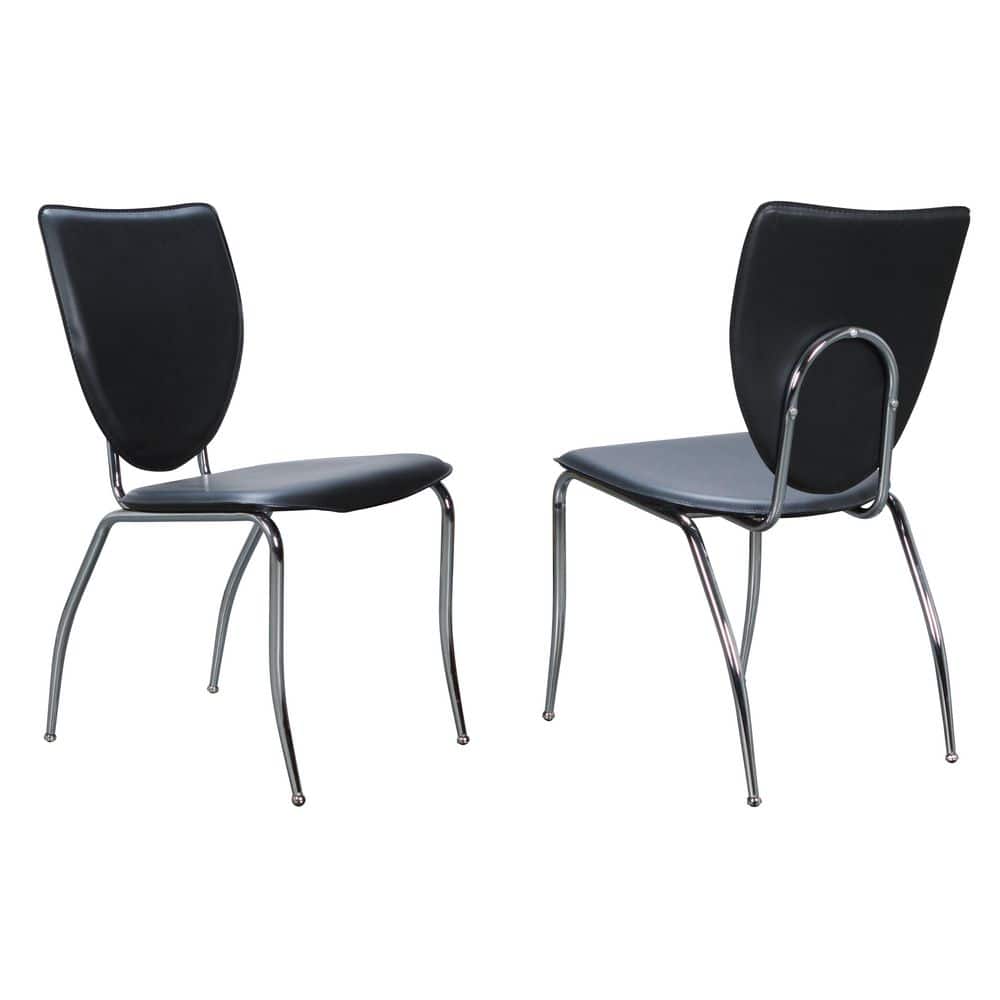 Asner Black Stackable side chair (set of 2)