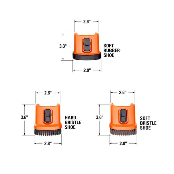 RIDGID - 2-1/2 in. NXT Max Car Nozzle Shoe Kit Attachments with Hard, Soft and Rubber Bristles for RIDGID NXT Wet Dry Vacs