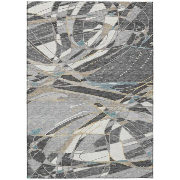 Chantille Machine Washable Indoor/Outdoor Abstract ACN2862 Gray 10 ft. x 14 ft. Area Rug
