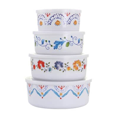 Joseph 12 Piece Set Nesting Storage Containers, White