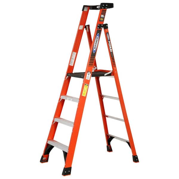 groep Verenigen Veel Werner 4 ft. Fiberglass Platform Step Ladder ( 10 ft. Reach Height) with  300 lbs. Load Capacity Type IA Duty Rating PDIA04 - The Home Depot
