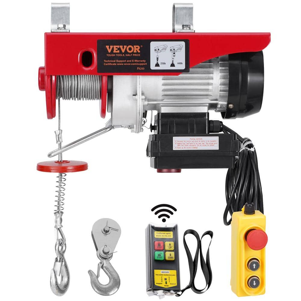 Electric Hoist, 440 lbs. 120V Electric Winch with 328 ft. Wireless & 14 ft. Wired Remote Control, 40 ft. Lifting Height price history on PriceWatchPro