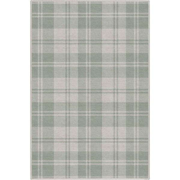 Well Woven Green 3 ft. 3 in. x 5 ft. Apollo Plaid Farmhouse Geometric Area Rug