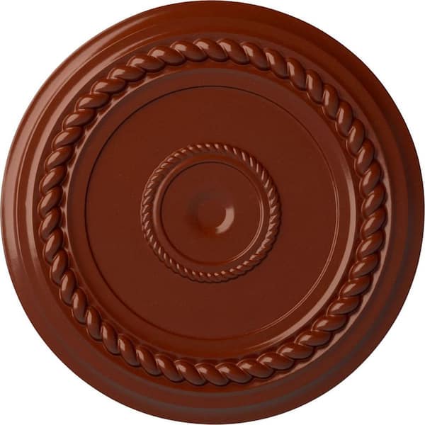 Ekena Millwork 19-5/8 in. x 1-1/2 in. Alexandria Rope Urethane Ceiling Medallion (Fits Canopies upto 4-5/8 in.), Firebrick