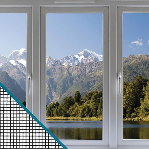 36 in. x 25 ft. Charcoal Fiberglass Clear Advantage All-In-One Screen Repair Kit for Windows and Door