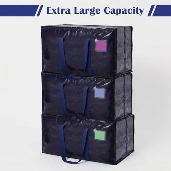 Anqtovp Blue 6 Pack Extra Large 93L Heavy Duty Waterproof Moving