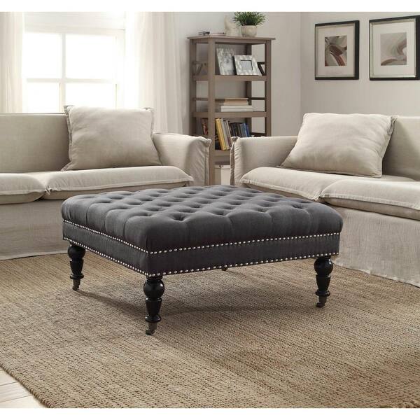 Charcoal shop tufted ottoman