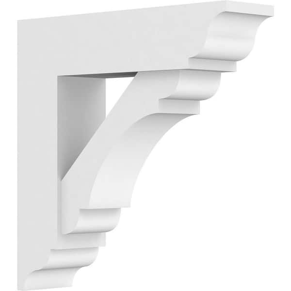 Ekena Millwork Standard Olympic 3 in. W x 14 in. H x 14 in. D Signature Urethane Polyurethane Bracket With Traditional Ends