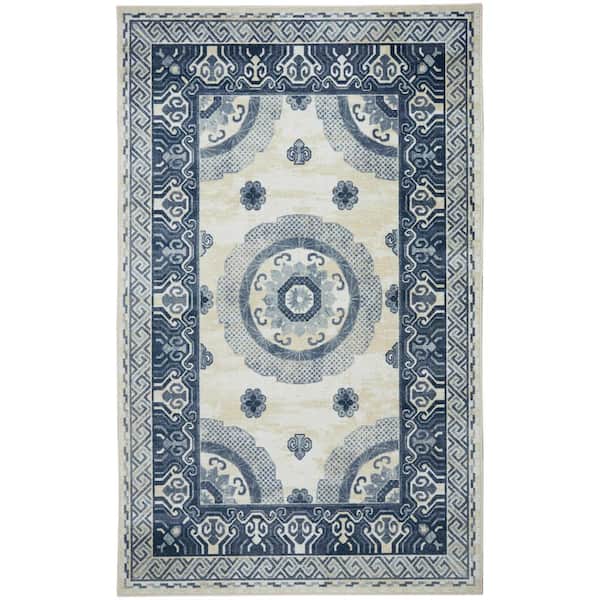 Mohawk Home Champlain Navy 5 ft. x 8 ft. Oriental Area Rug