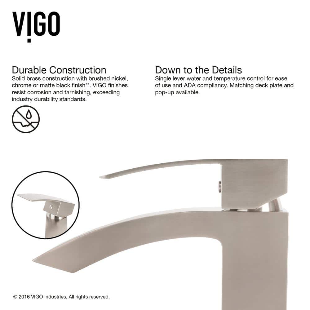 Modern Sleek 12" High Vessel Bathroom Faucet in Black Nickel
