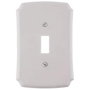 Classic 1 Gang Toggle Composite Wall Plate - White