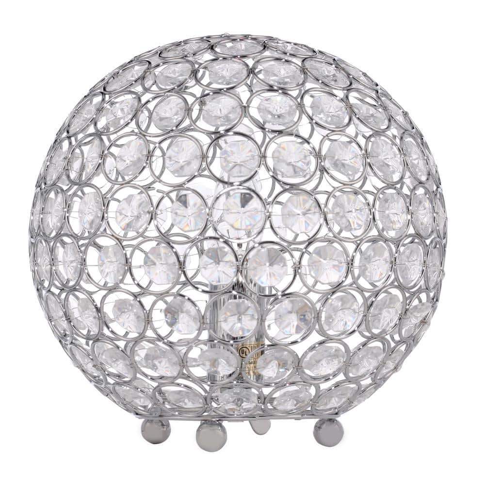 Chrome Crystal Ball Sequin Table Lamp for Kids Nursery