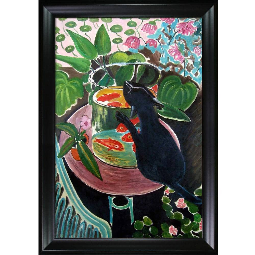 LA PASTICHE 25.5 In. X 37.5 In. Cat With Fish Bowl By Originals Studio ...