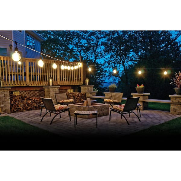 Outdoor/Indoor 48 ft. Plug-in S14 Incandescent Black String Light with Clear Bulbs Included 15 Sockets (1-Pack)