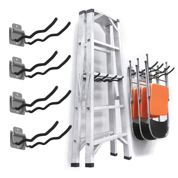 Steel Trimmer and Garden Tool Wall Hanger 4-Pack Rated 250 lb Wall Mount Organizer for Garage and Shed Wall Storage