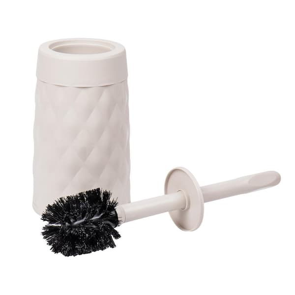 Alpine Industries 16 in Plastic Toilet Bowl Brush and Holder White Plastic Toilet  Brush Holder at