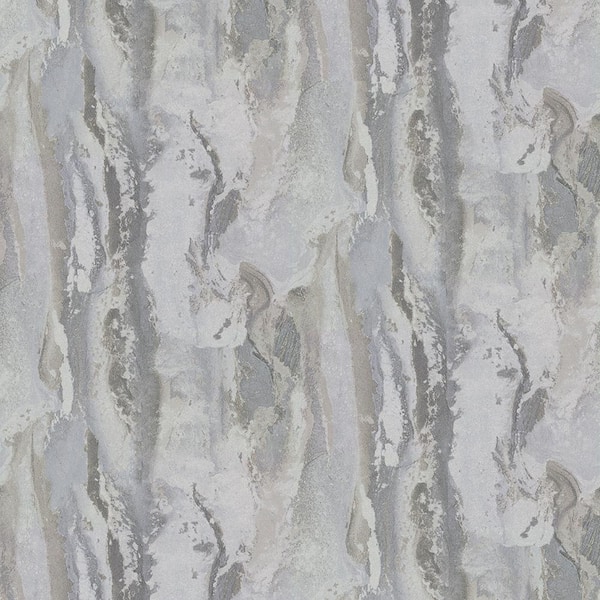 Brewster Stone Silver Wallpaper Sample