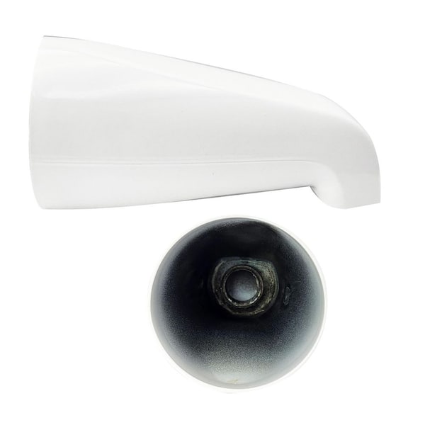 Westbrass 5-1/4 in. Standard Front Connection Tub Spout, White