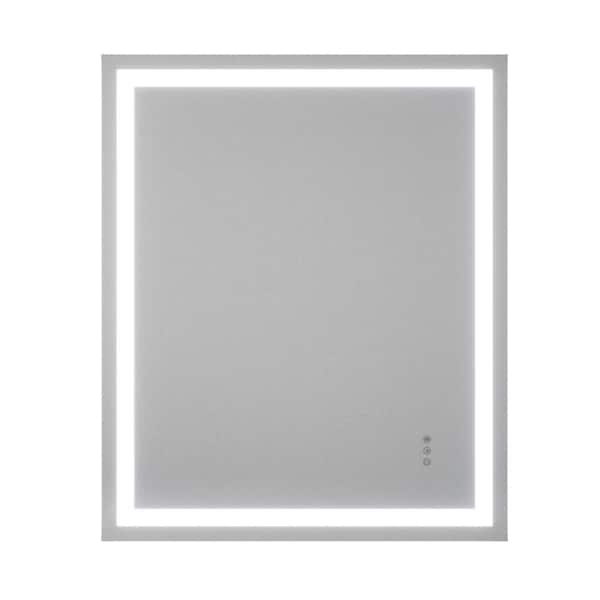 Unbranded 30 in. W x 36 in. H Rectangular Frameless LED Light Anti-Fog Wall Bathroom Vanity Mirror Super Bright Front-Lit Backlit