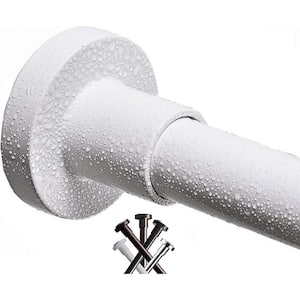 Shower Curtain Rod 43-73 In. Matte White, Never Rust and Non-Slip Spring Tension Rod, Stainless Steel