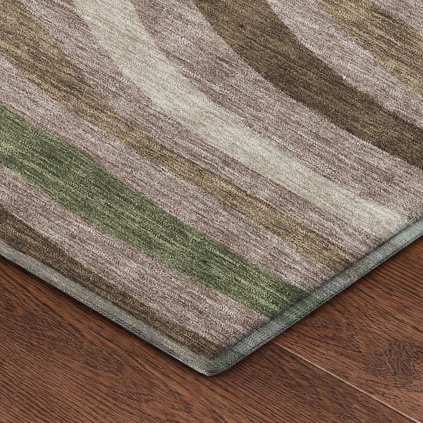 Mayfield Premium Machine Washable Abstract AMF2490 Chocolate 10 ft. x 14 ft. Area Rug