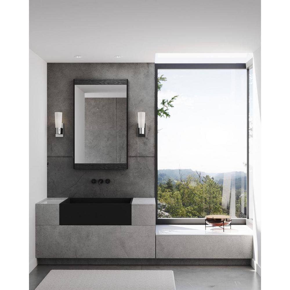 Zura Polished Chrome 1-Light Bath Vanity Fixture with Etched Opal Glass Shade