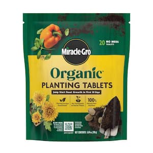 Organic Planting Tablets, 0.60 lbs. 20-tablets, For Transplants and Starter Plants, Jump Starts Root Growth, OMRI Listed