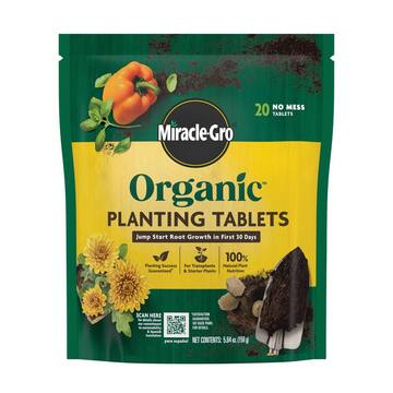 Miracle-Gro Organic Planting Tablets, 0.60 lbs. 20-tablets, For Transplants and Starter Plants, Jump Starts Root Growth, OMRI Listed 3784506