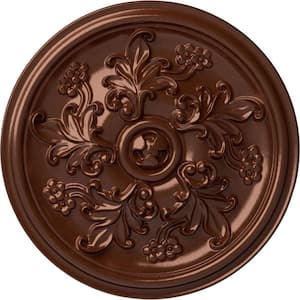 14-1/2 in. x 2-3/4 in. Katheryn Urethane Ceiling Medallion (Fits Canopies upto 2-1/8 in.), Hand-Painted Copper Penny