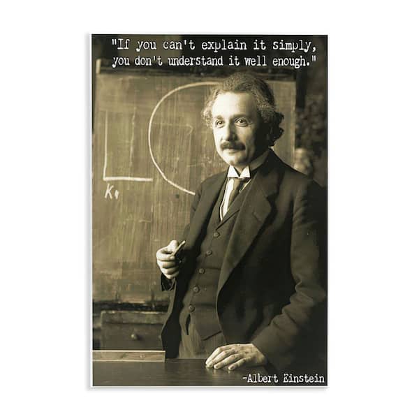 Inspiring Einstein Quote by Graffi*tee Studios Unframed People Graphic Art Print 19 in. x 13 in.
