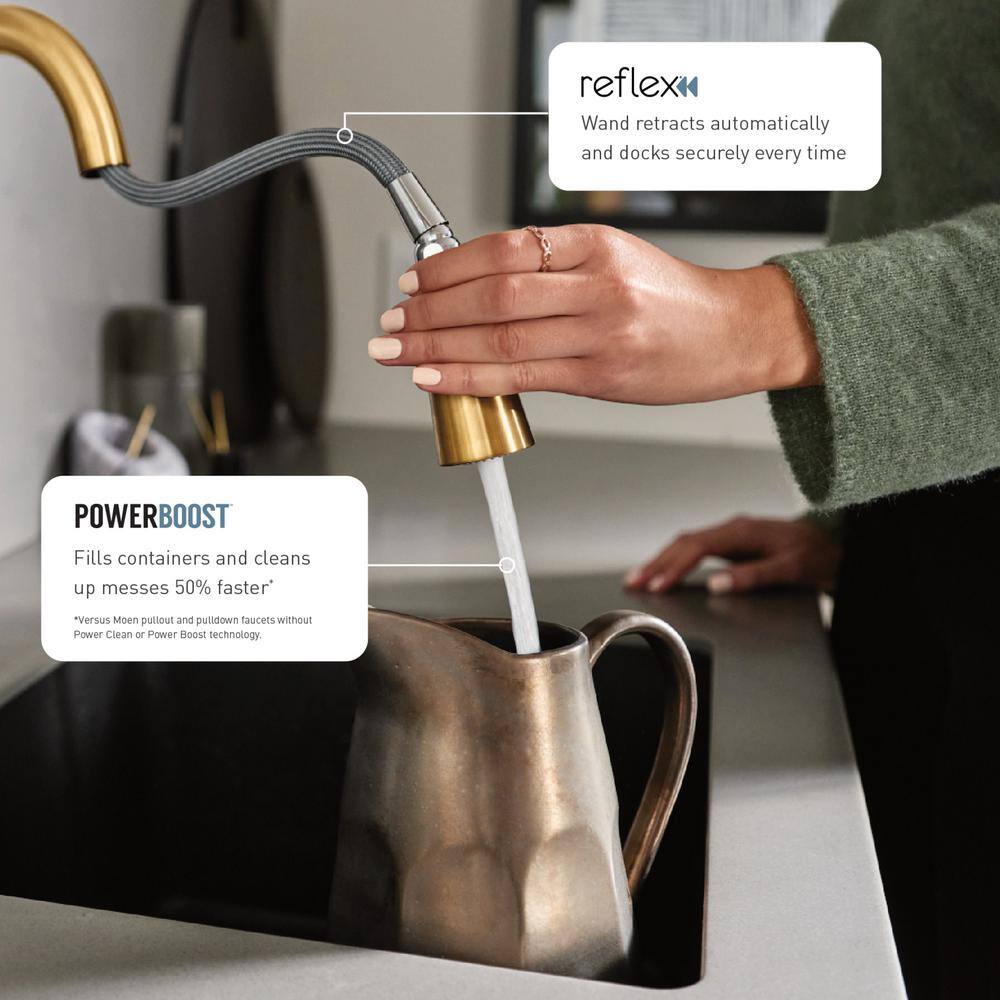 Brushed Gold Smart Touchless Pull-Down Kitchen Faucet