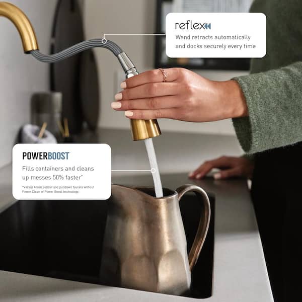 MOEN Sleek Single Handle Smart Touchless Pull Down Sprayer Kitchen 