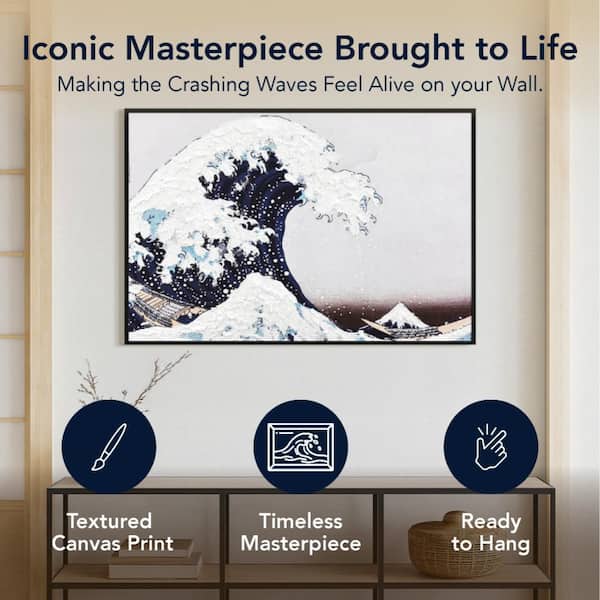 American Art Decor Framed Canvas The Great Wave Off Kanagawa by