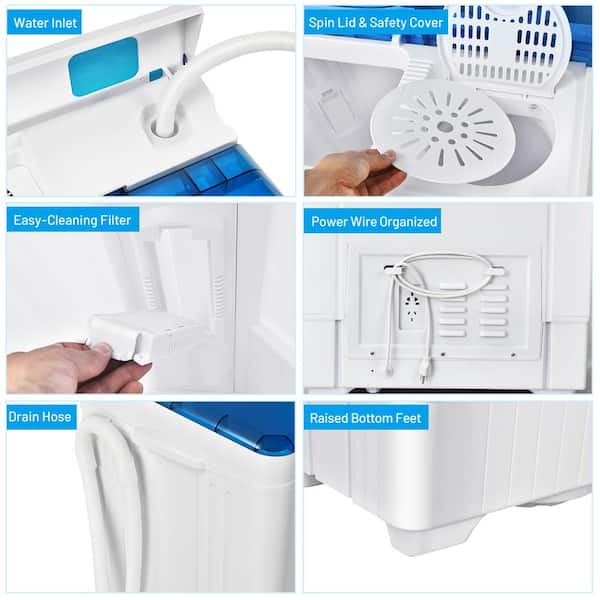 Costway Twin-tub Portable Mini Washing Machine