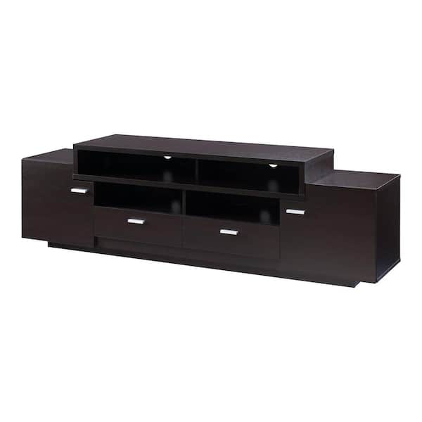 Furniture of America Ellesmere 72 in. Cappuccino TV Stand with 2-Drawers Fits TV's up to 83 in.