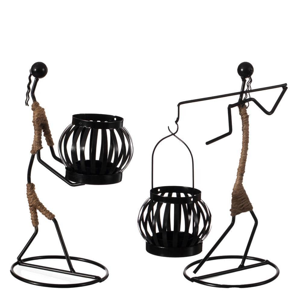FABULAXE Wire Figure Candle Holder Decorative Modern Tea Light