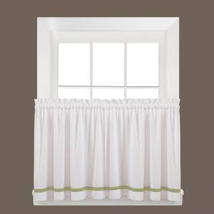 White/Sage Solid Rod Pocket Curtain - 57 in. W x 24 in. L (Set of 2)