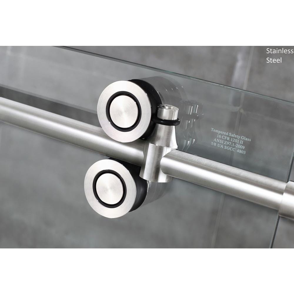 Langham 60'' x 75'' Frameless Clear Tempered Glass Sliding Shower Door