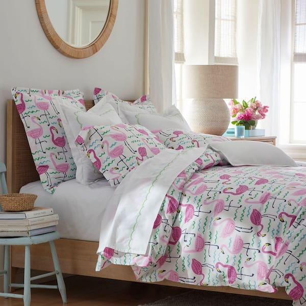 Company Cotton Dashing Flamingos Percale Pillowcase(Set of 2)