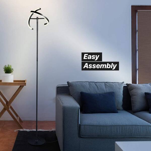 Brightech Halo Split 72 In Black Led Torchiere Floor Lamp Xr N8s4 Ovi7 The Home Depot Black Led Torchiere Floor Lamp, Brightech Eclipse Floor Lamp